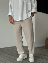 Alejandro - Plissierte Freizeithose – Beige
