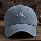 Ermil – Bestickte Baseball Kappe Mit Berggipfel – Grau