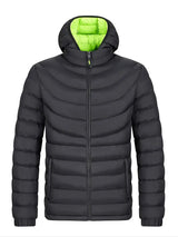 Tom – gefütterte herrenjacke mit stehkragen für herbst und winter – Schwarz