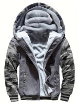 Oziel - Warme Fleece Jacke Mit Kapuze Und Reißverschluss – Space Grau