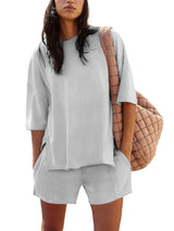 Iselin - Lässiges Zweiteiliges Set – Grau