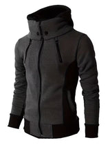 Griffiths – Langärmeliger Kapuzenpullover mit Viertel Reißverschluss – Dunkelgrau
