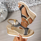 Pamelia - Orthopädische Keilsandalette – Schwarz