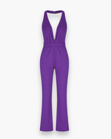 Damen Stilvoll Tief Schnitt Jumpsuit | Elegante – Lila