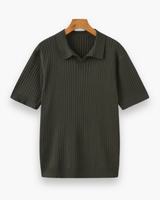 Herren Elegantes Geripptes Poloshirt | Klassisch – Grün