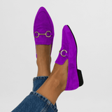 Juliy – Bunte Boho-Halbschuh – Violett