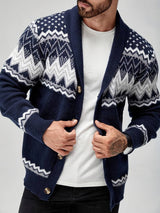 Elroy - Lässiger Pullover Mit Geometrischem Muster – Blau
