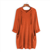 Katinka - Damen Sweatshirt Unregelmäßige Taschen – Orange