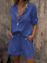 Arampatzi – Stilvolles Zweiteiliges Sommer Set – Dunkelblau