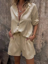 Arampatzi – Stilvolles Zweiteiliges Sommer Set – Khaki