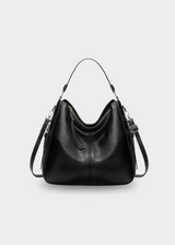 Vegane Handtasche Damen – Große Schultertasche Alltag & Büro – Schwarz