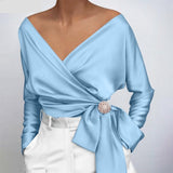 Davina - Seidenbluse – Blau