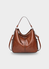 Vegane Handtasche Damen – Große Schultertasche Alltag & Büro – Braun