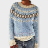 Fiona | Warmer Strickpullover mit Muster – Hellblau