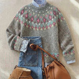 Ulalia – Stilvoller Nordischer Pullover – Zartes Pastellgrau
