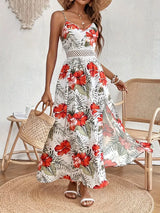 Ingrid | Sommerkleid mit Blumenmuster – Rot
