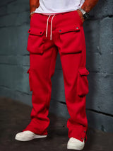 Deyan – Lässige Cargo Jogging Hose – Rot