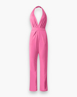 Damen Stilvoll Tief Schnitt Jumpsuit | Elegante – Rosa