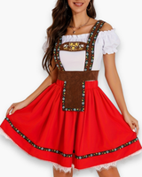 Damen Dirndl Kleid | Traditionelles Oktoberfest Outfit – Rot