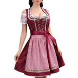 Damen Elegantes Trachtenkleid | Dirndl Kleid für Oktoberfest – Rot