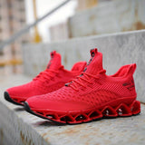 Shmuel - Lässiger Geometrischer Schnür Sneaker – Rot