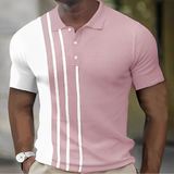Gregory - Polo Hemd Mit Stylischen Streifen – Rosa
