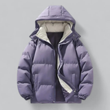 Herren-Pufferjacke mit Kapuzenaufbau | gesteppte konstruktion – Lila