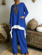 Naelia - Elegantes Zweiteiliges Set – Blau