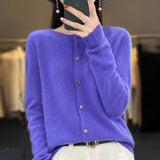 Hannah | Merinowolle Cardigans – Lila