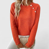 Liveta - Stilvoller Pullover Mit Knöpfen – Rot