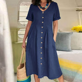 Briar - Müheloses Knopfkleid – Marineblau