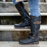 Serafina - wintergöttin over-the-knee absatzstiefel – Dunkelgrau