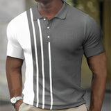 Gregory - Polo Hemd Mit Stylischen Streifen – Grau
