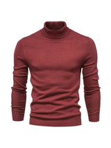 Pullover Herren Rollkragen Slim Fit | Langarm Smart Casual – Rot