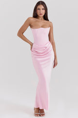 Laure | Maxikleid mit Trägern – Rosa