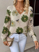 Tatyana - Stilvolle Strickjacke Mit V-Ausschnitt – Grün