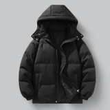 Herren-Pufferjacke mit Kapuzenaufbau | gesteppte konstruktion – Schwarz