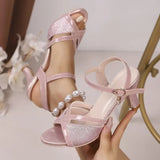 Elanah – Sandaletten Mit Fesselriemchen Und Hohem Absatz – Rosa