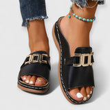 Eva | Orthopädische stilvolle Schnallen-Sandalen – Schwarz