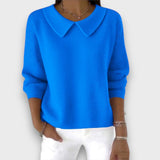 Lynora – Pullover mit Kragendetail – Blau