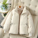 Eva – wattierte winterjacke für damen – Creme