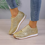 Dinah - Glitzernde Pailletten-Sneaker für Damen – Gold