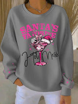 Noa - Weihnachts-Pullover mit festlichem Druck – Grau