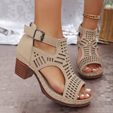 Yolanda | Leicht Blockabsatz Sandalen – Beige
