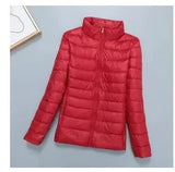 Ultraleichte, wasserdichte herbst-entendaunenjacke für damen – warm und stylisch – Rot