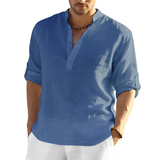 Andrew - Herren-Leinenhemd – Blau