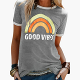 Good Vibes Grafik-T-Shirt - für Frauen im Casual-Stil – Grau
