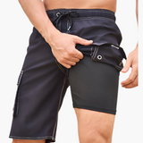 Sommer-Shorts - Herren 2-in-1 Stretchshorts mit Innenslip – Schwarz