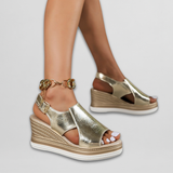 Rea | Schimmernde Sommer-Wedges – Gold