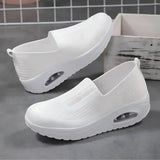 Hermina - Damen Slip-On Sneaker mit Strickstruktur – Weiß
